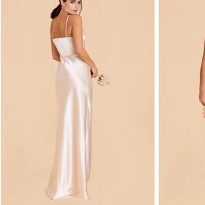 Satin champagne bridesmaid dress